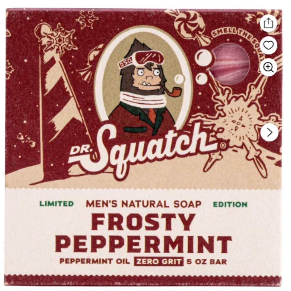 Dr. Squatch Natural Bar Soap for Men, Frosty Peppermint, 5 oz limited edition